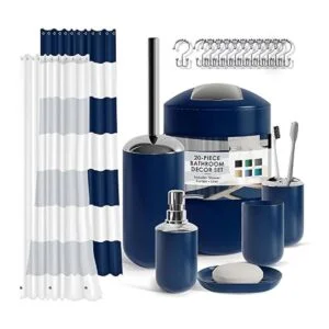 Juego de accesorios de baño azul marino juego de 9 piezas_1