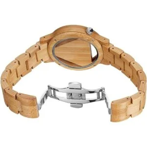 Colorful Wooden Watch Mens Skeleton Dial Full Wood Quartz_5