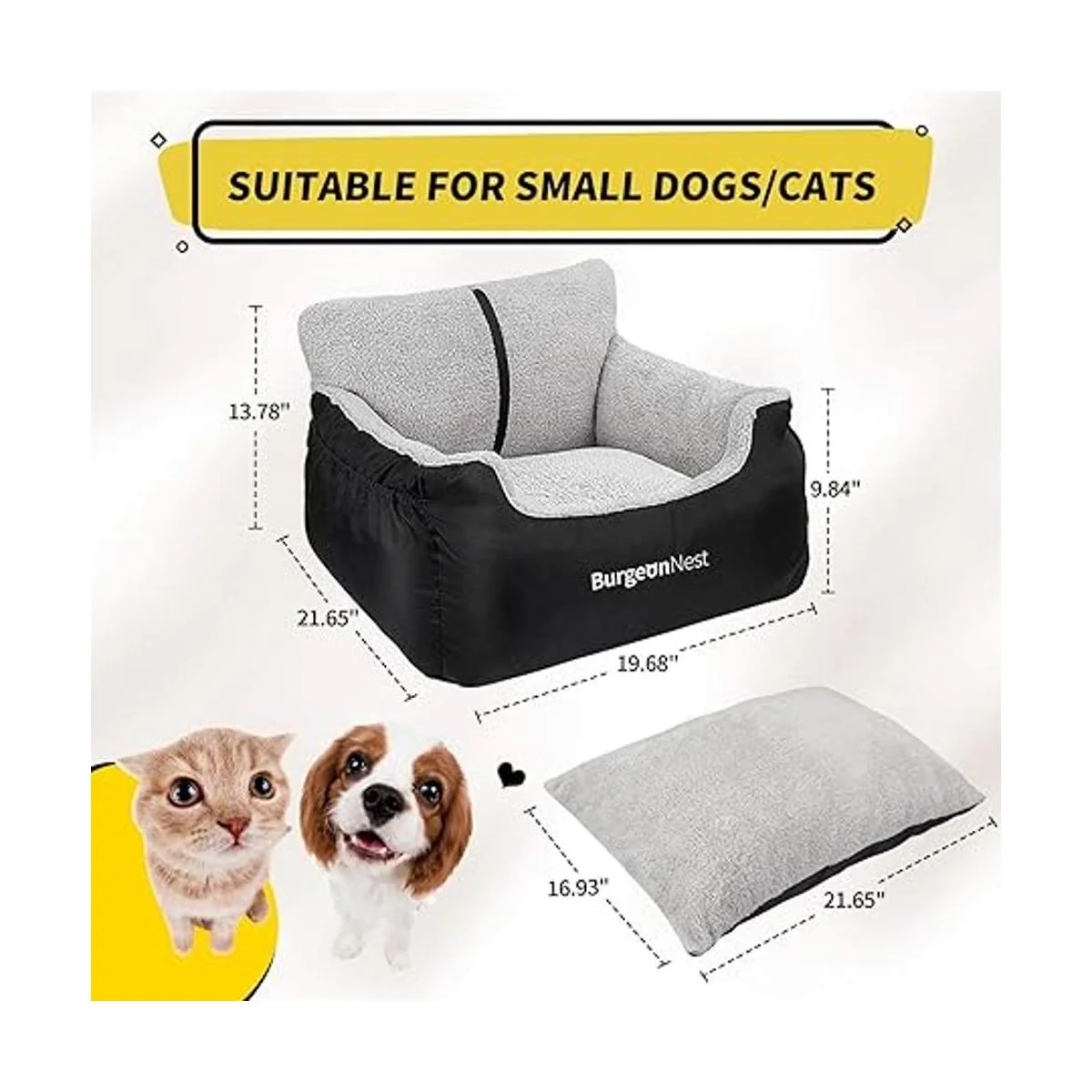 BurgeonNest Asiento de automóvil para perros pequeños_2