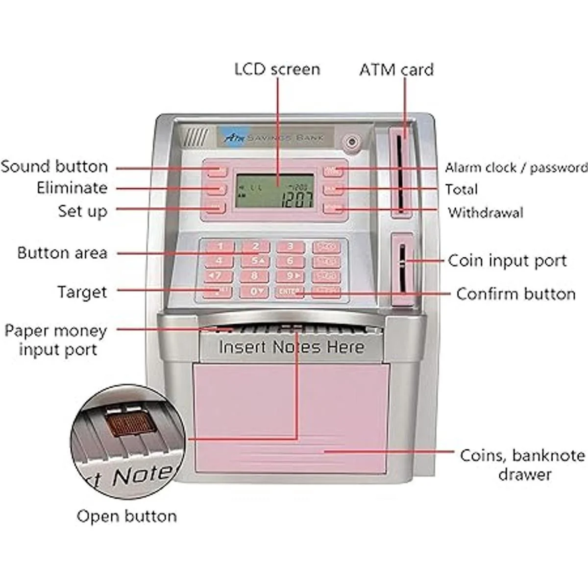 Caja de ahorros ATM mini alcancía de cajero automático_6