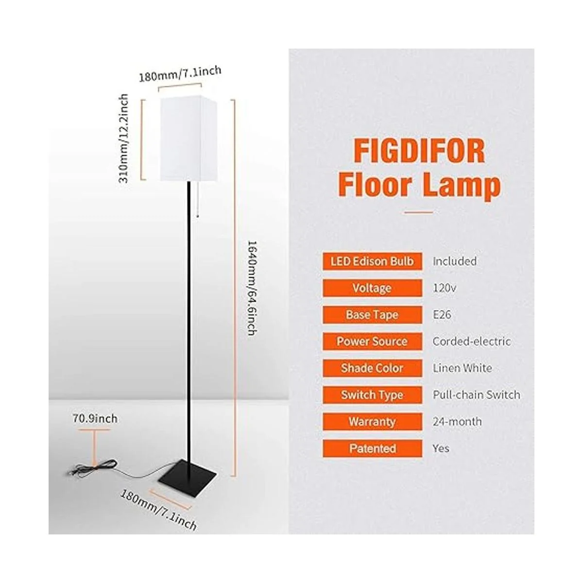 Lámpara de pie moderna lámpara de pie alta con elegante_3