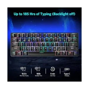 Fiodio Teclado mecánico inalámbrico y con cable RGB de 61_6