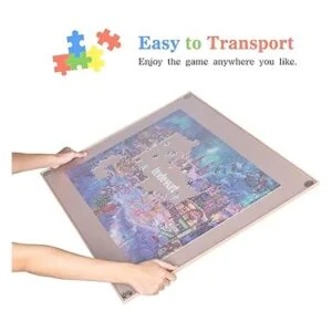 Lavievert Pizarra de rompecabezas de madera con cubierta a_6