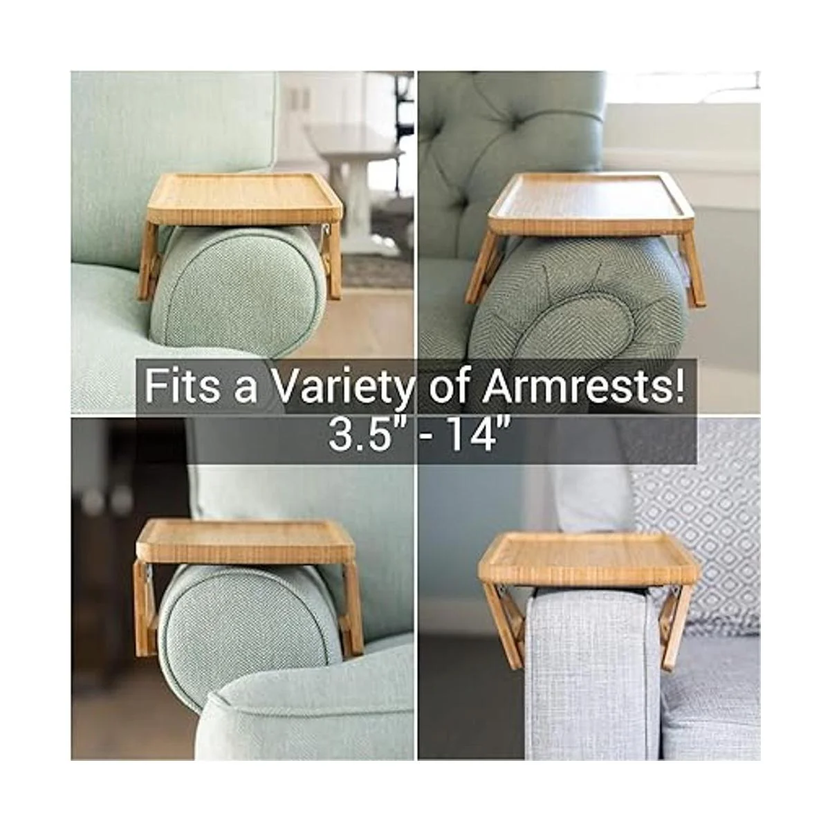 Signature Home Mesa de sofá de sujeción con clip bandeja_6