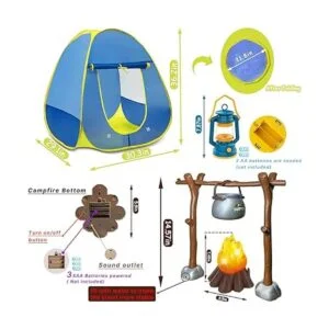MITCIEN Juego de campamento para niños con fogata tienda_5