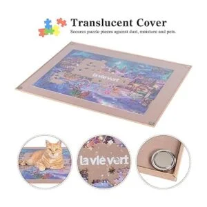 Lavievert Pizarra de rompecabezas de madera con cubierta a_3
