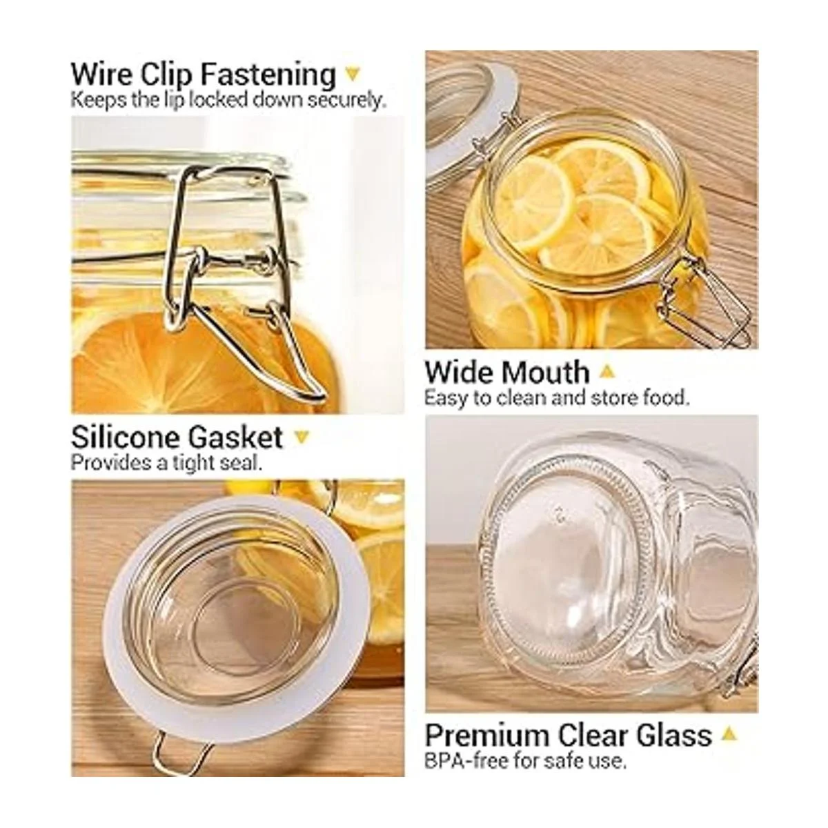 ComSaf Juego de 6 recipientes de vidrio herméticos de 25_3