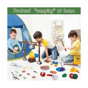 MITCIEN Juego de campamento para niños con fogata tienda_2