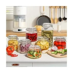 ComSaf Juego de 6 recipientes de vidrio herméticos de 25_5