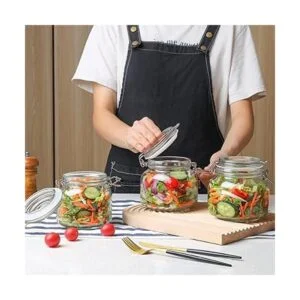 ComSaf Juego de 6 recipientes de vidrio herméticos de 25_6