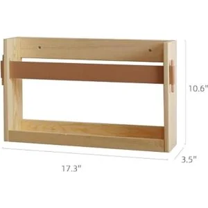 FIRADE Soporte para revistas de pared con correa de piel_5