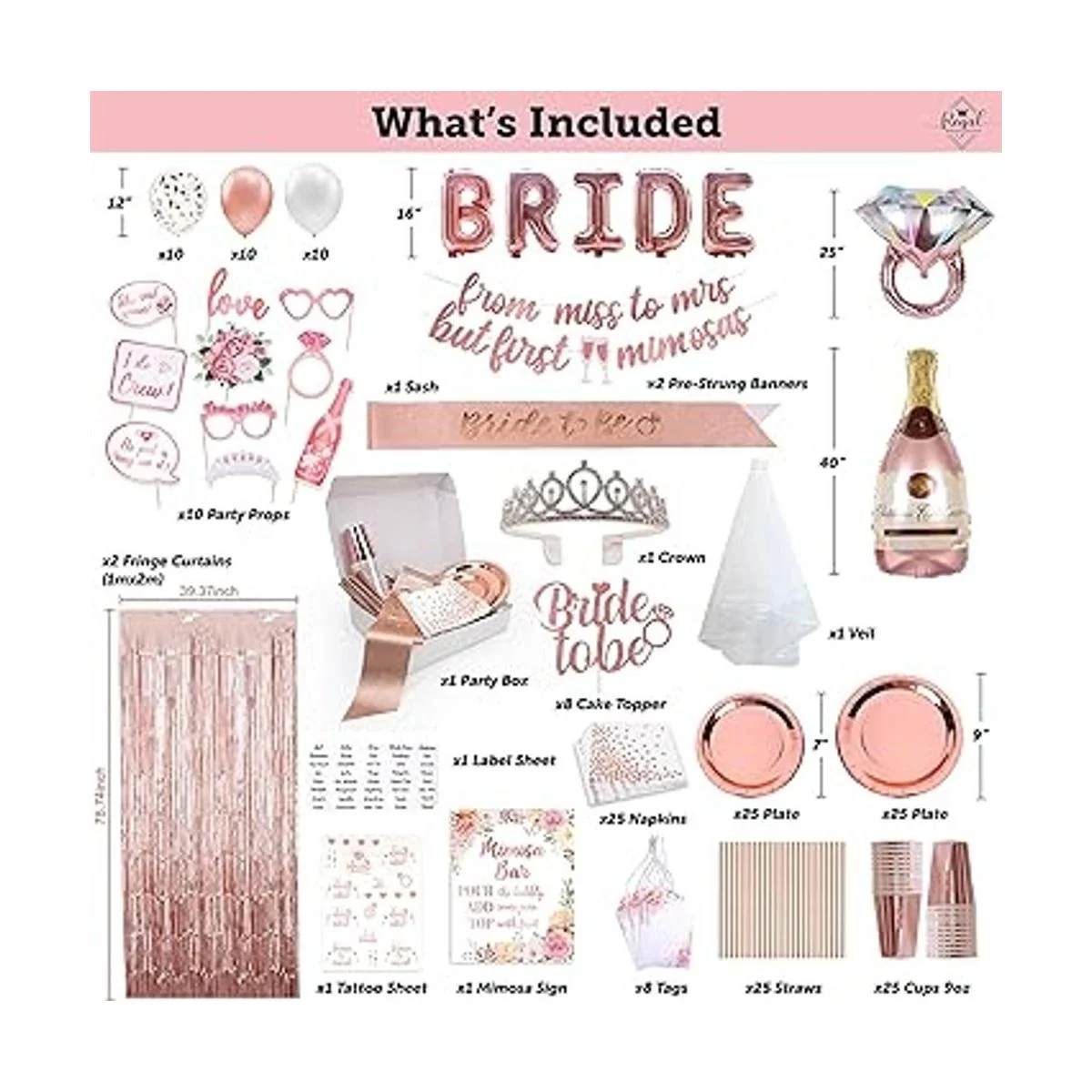 Kit de decoración de despedida de soltera de 226 unidades_3