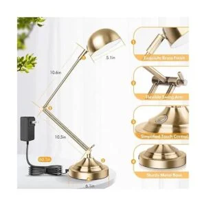 Architect Lámpara de escritorio dorada regulable con_2