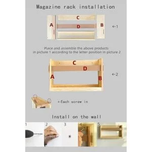 FIRADE Soporte para revistas de pared con correa de piel_6