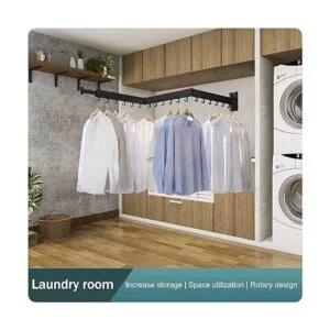 Perchero de ropa para montar en la pared escurridor de_4