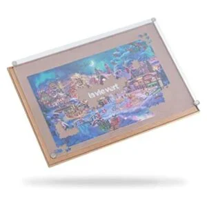 Lavievert Pizarra de rompecabezas de madera con cubierta a_1