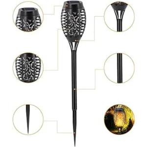 COCOMOX Antorcha solar para exteriores paquete de 12_7