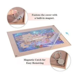 Lavievert Pizarra de rompecabezas de madera con cubierta a_4