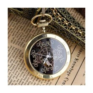 Vintage Gold Roman Number Dial Steampunk Mechanical Pocket_3