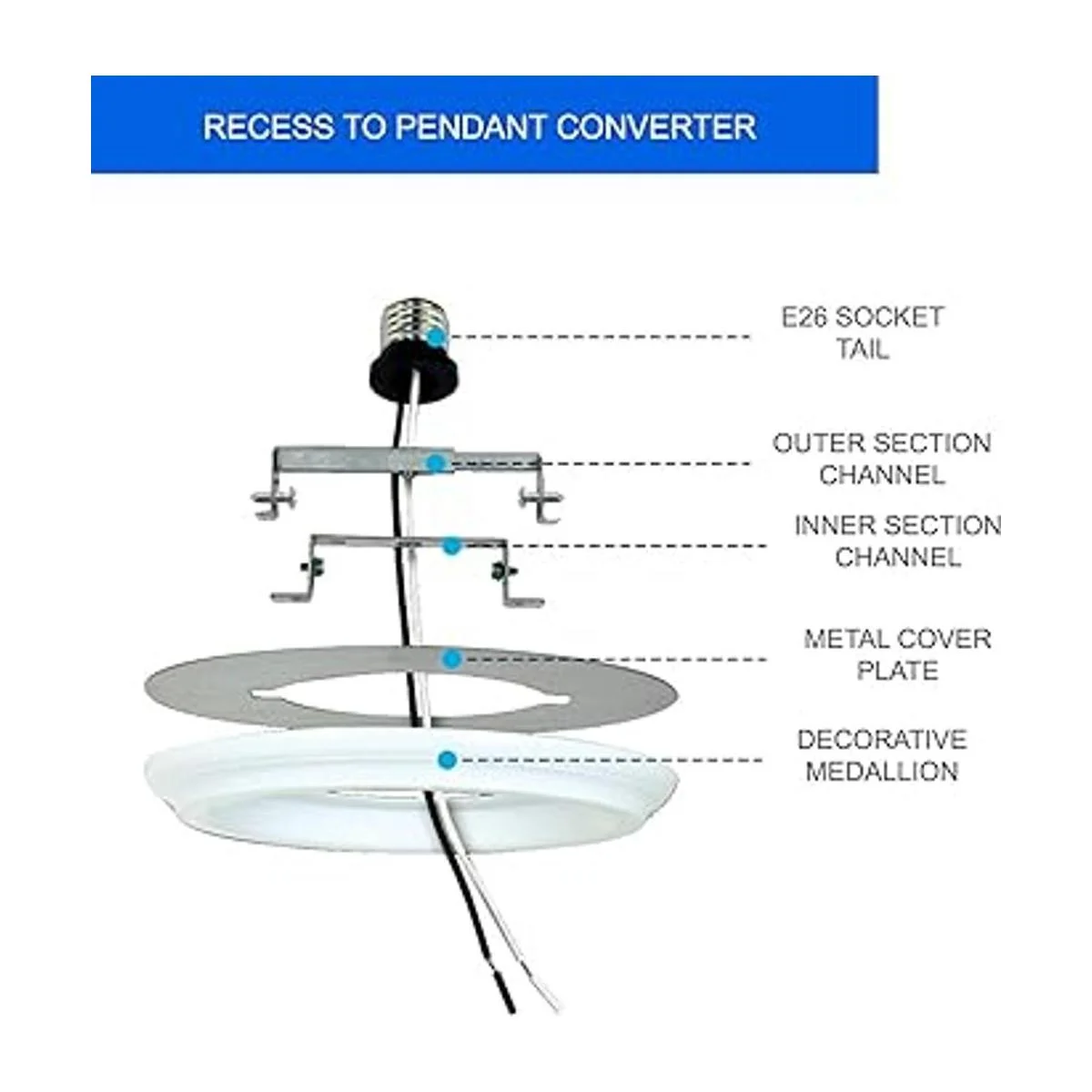 Ciata Convertidor de iluminación empotrado para colgante o_4