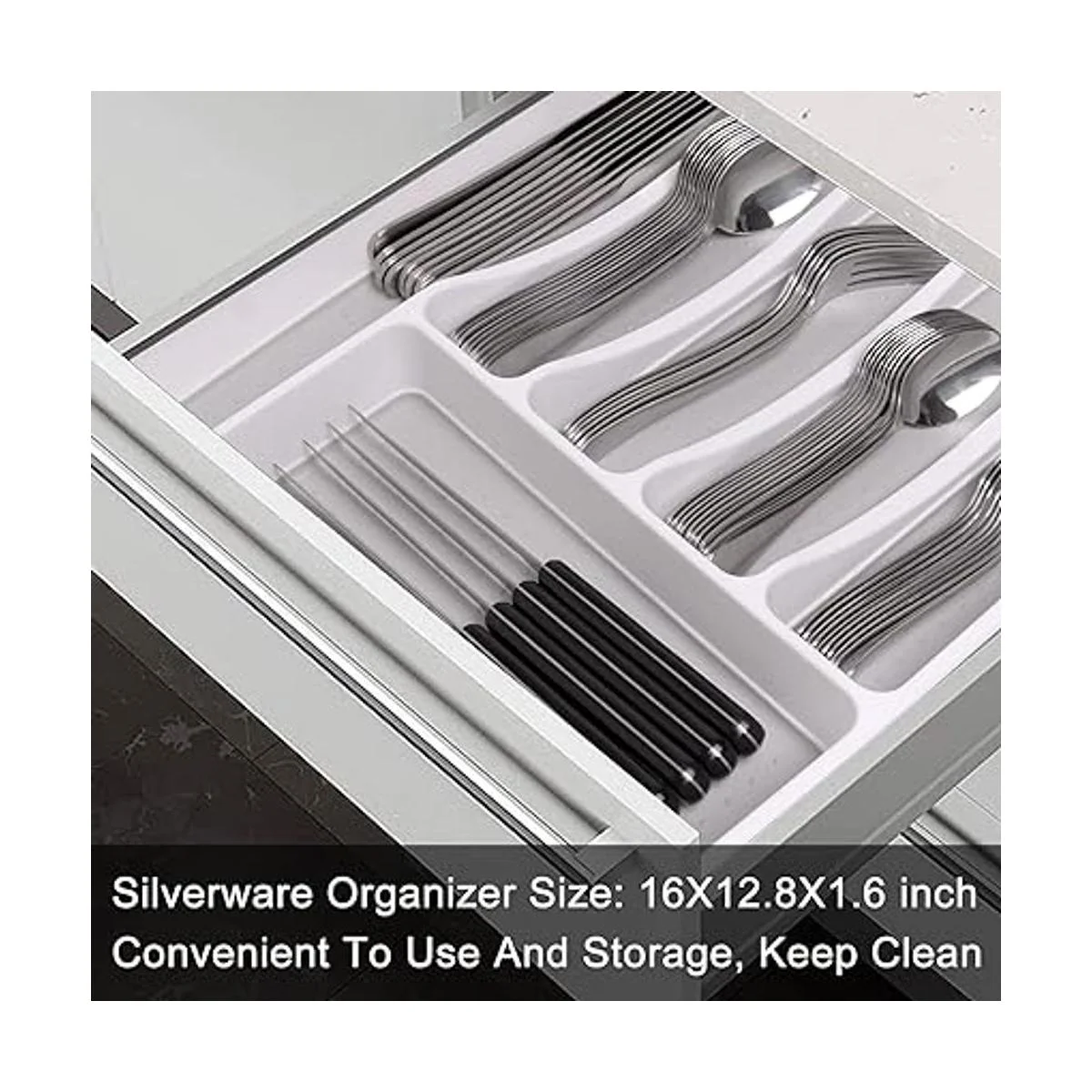 Juego de cubiertos de 49 piezas con organizador de cajones_5