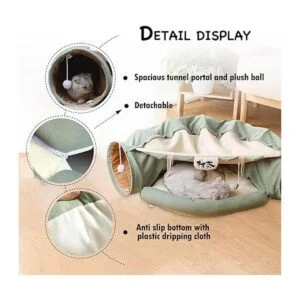 LEFTSTARER Túneles plegables 2 en 1 para gatos de_3