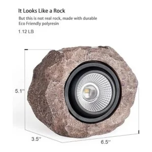 Luces solares de roca paquete de 2 luces decorativas para_6