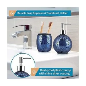 Sanbege Juego de 4 accesorios de baño de vidrio de_4