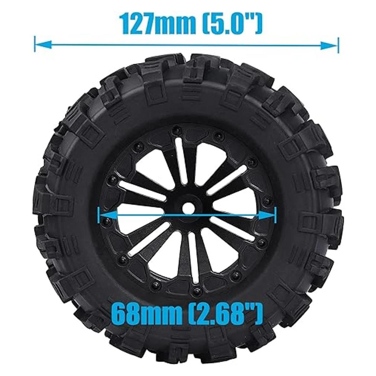 Acekeeps Combo de ruedas y neumáticos prepegados de 110_2