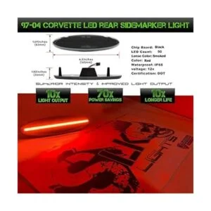 SLK Luces C5 LED rojas para guardabarros con marcador_2