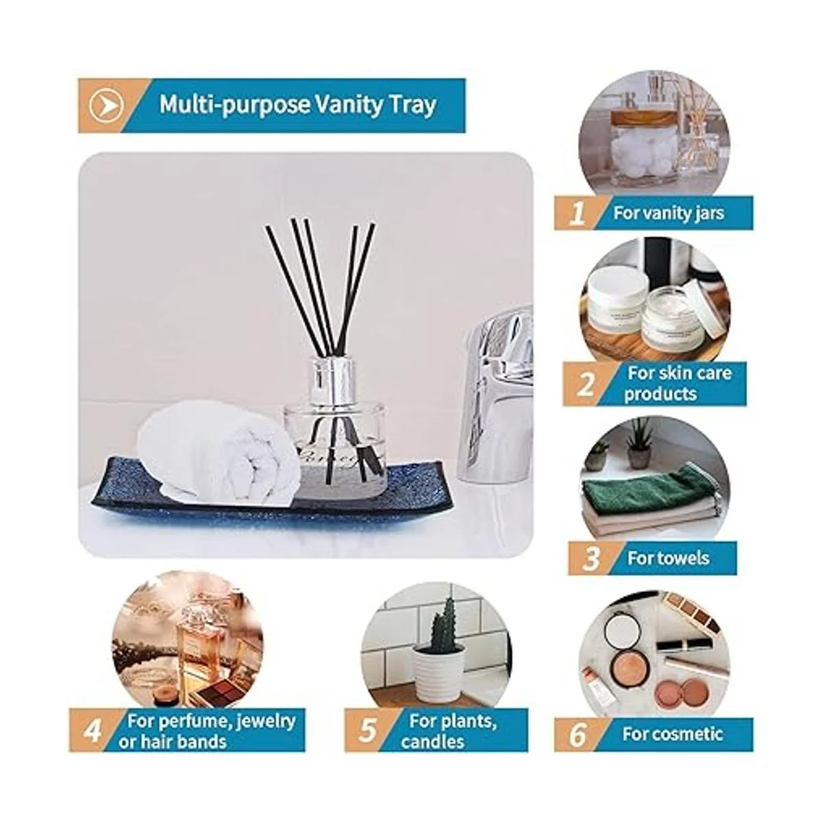 Sanbege Juego de 4 accesorios de baño de vidrio de_3