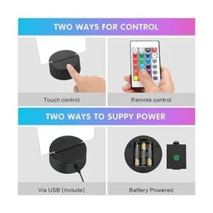 6 juegos de bases de lámpara LED de noche 3D que incluyen_5