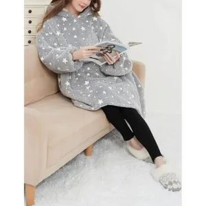 Manta portátil de sherpa con capucha para adultos todos_5