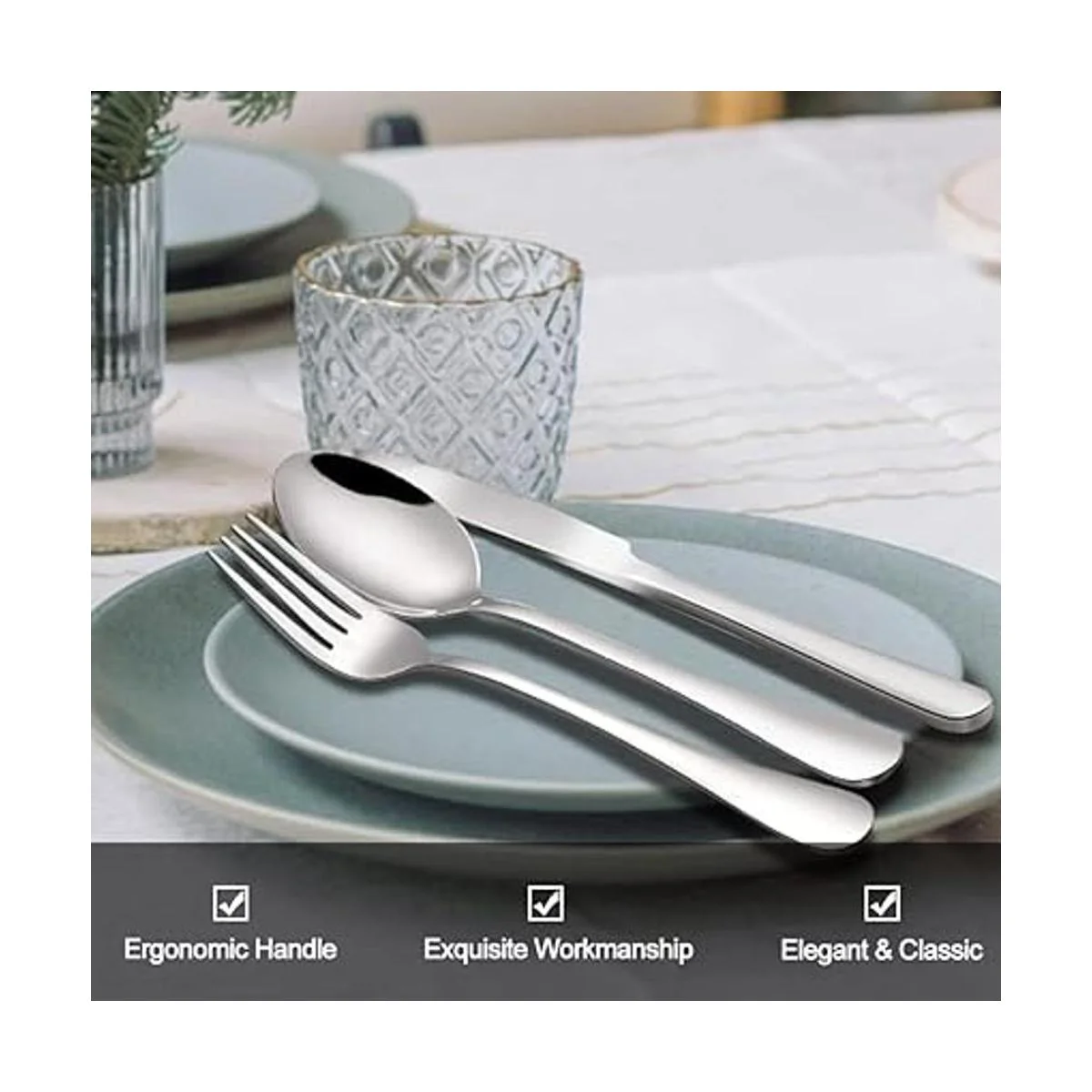 Juego de cubiertos de 49 piezas con organizador de cajones_4