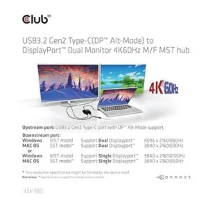 Club 3D Adaptador de monitor múltiple de 2 puertos USB_4