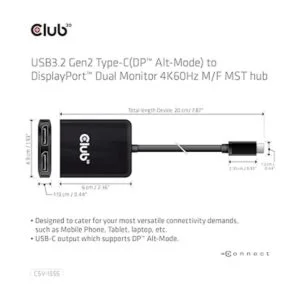 Club 3D Adaptador de monitor múltiple de 2 puertos USB_2