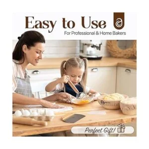 Banneton Juego de 2 cestas a prueba de pan con_5