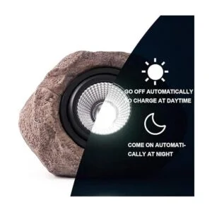 Luces solares de roca paquete de 2 luces decorativas para_2