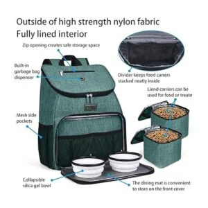 BAGLHER Bolsa de viaje para perros mochila de suministros_4