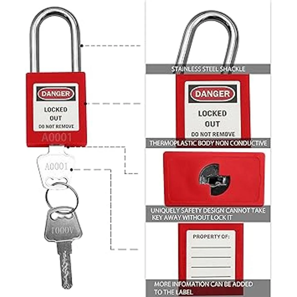 SAFBY 7 cerraduras de bloqueo diferentes con llave con 10_4