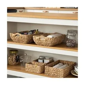 FairyHaus Juego de 2 cestas de mimbre con asas cesta de_3