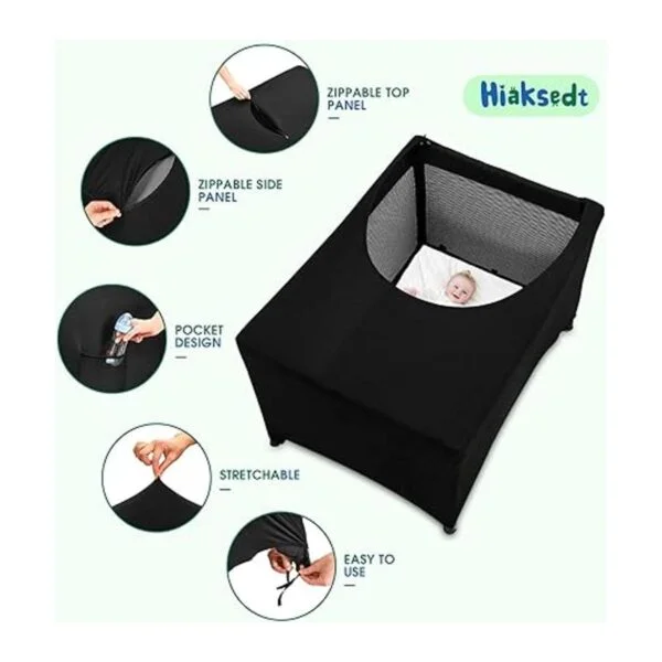 Pack N Play Funda opaca para cuna Hiaksedt para empacar y_6