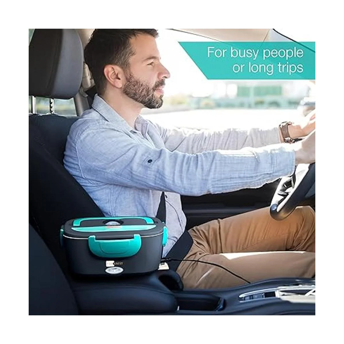 FORABEST Lonchera eléctrica 2 en 1 calentador de_3