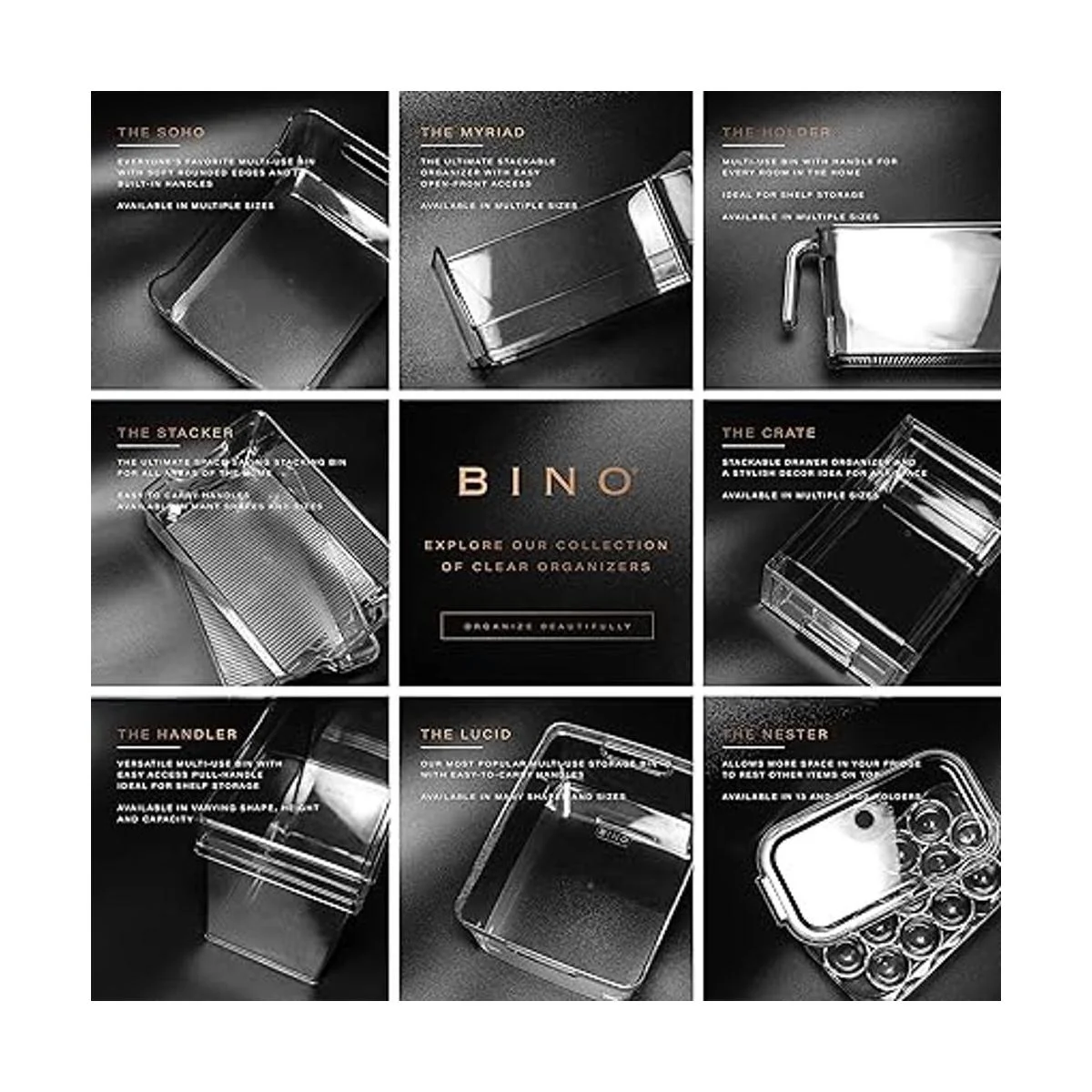 BINO Contenedores de almacenamiento de plástico apilables_7