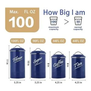 Hillbond Juego de 4 recipientes de almacenamiento de_6