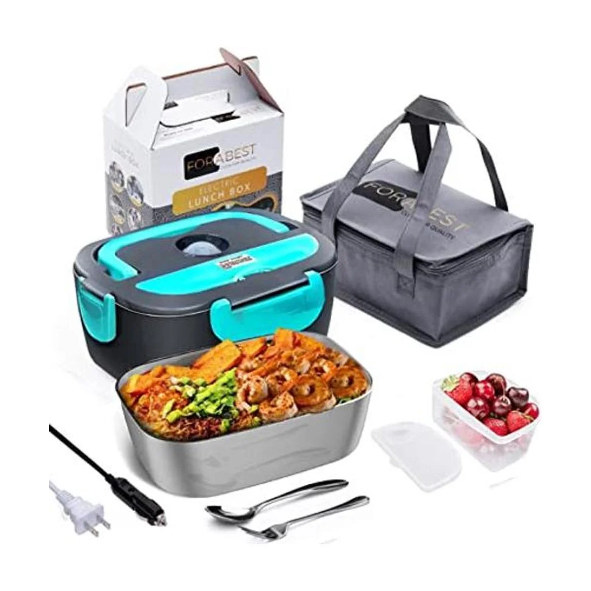 FORABEST Lonchera eléctrica 2 en 1 calentador de_1