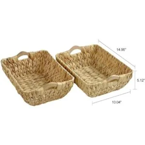 FairyHaus Juego de 2 cestas de mimbre con asas cesta de_6