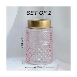Paquete de 2 floreros de cristal florero estriado rosa_4