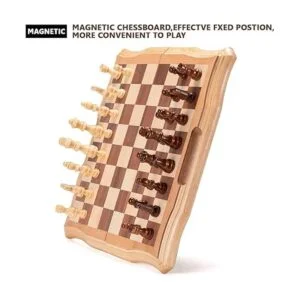 AMEROUS Juego de ajedrez magnético de madera de 15.6_6