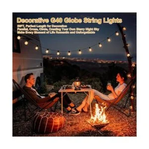 Paquete de 2 cadenas de luces LED para exteriores G40 de_6